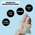 thumbnail image 3 of Powder-Free Vinyl Disposable General Purpose Gloves, Clear, Medium, 5 Mil, Pack of 72000, 3 of 6