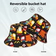 thumbnail image 2 of Yiaed Construction Truck Print Reflective Stripe Bucket Hat Unisex Funny Outdoor Fisherman Cap Beach Sun Hat, 2 of 5