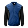 thumbnail image 5 of Wrtxtat Men's Colorblock Jacket Fashion Midweight Full Zip Sweatshirt Crew Neck Coats with Pockets Warm Windproof Cardigan Jackets Dark Blue XXL, 5 of 9