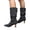 B, variant on Women's Slouchy Ankle Boots Pointed Toe Block Mid Heeled Dress Booties Wide Calf Pull on Sexy Fall Boots Red 5.5