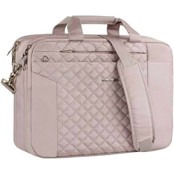 Maletín para portátil KROSER 17" impermeable rosa para mujer