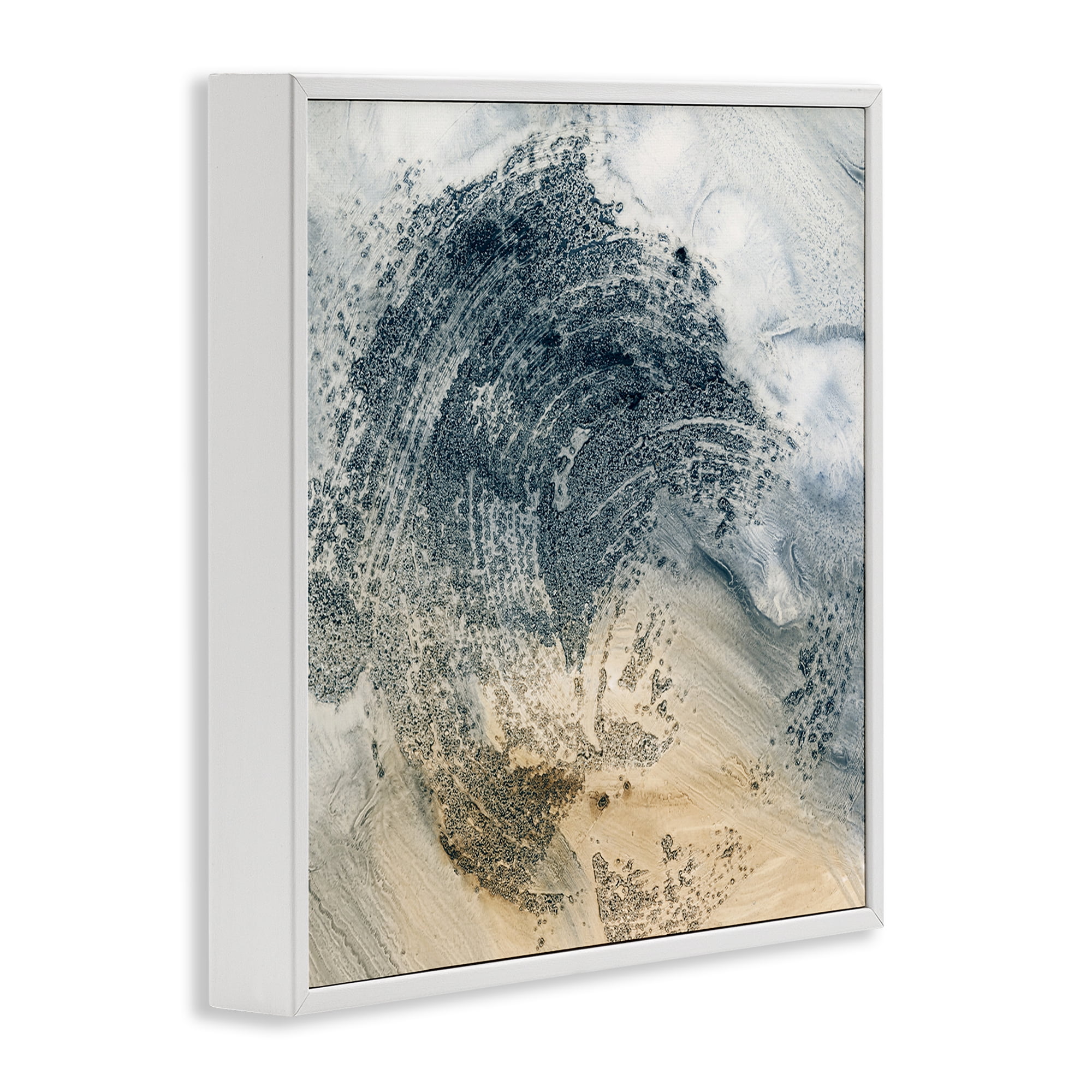 Stupell Industries Brushed Abstract Paint Abstract Painting White Framed Art Print Wall Art, 24 x 24