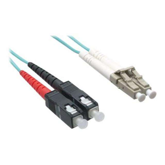 Axiom LC-SC Multimode Duplex OM4 50/125 Fiber Optic Cable - 40m - Aqua - Patch cable - SC multi-mode (M) to LC multi-mode (M) - 40 m - fiber optic - duplex - 50 / 125 micron - OM4 - riser - aqua