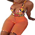 thumbnail image 1 of Women‘s Lace-up Printed Brazilian Fishnet Swimsuit, 1 of 5