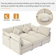 thumbnail image 6 of Harper & Bright Designs Modular L-Shaped Sectional Sofa Bed with Movable Ottoman, Chenille Reversible Convertible Sofa with 2 USB Charging Ports for Living Room Small Spaces Apartment, 85.4" Beige, 6 of 20