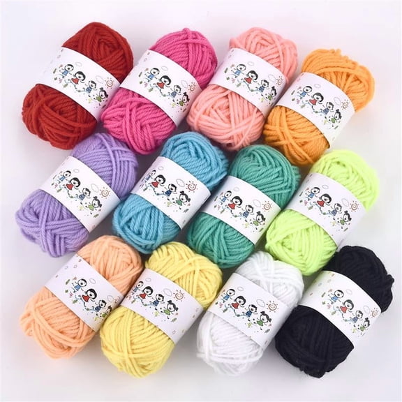 12 pcs/Set Soft Yarn Fine Quality Hand-Knitting Thread Soft Warm DIY Cotton Wool Threads For Handmade Knitting Crochet Yarn