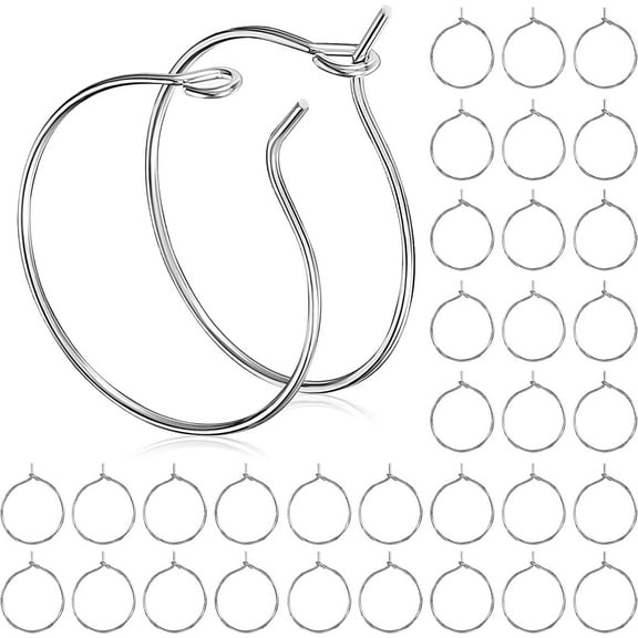 Hoop Earrings Finding 200pcs Metal Earring Hoops Round Beading Hoop for Jewelry Making DIY Crafts Art Creation 20mm