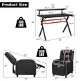 thumbnail image 3 of Costway Gaming Desk & Chair Set 48" Computer Desk & Massage Recliner Chair Black + Pink, 3 of 3