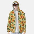 thumbnail image 3 of Picia Leaves Avocado Women's Men's UPF 50+ Sun Protection Hoodie Shirt Long Sleeve SPF Fishing Outdoor UV Hiking Lightweight Shirts-Medium, 3 of 9