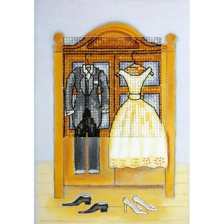 UPC: 5902067305393 | Complete counted cross stitch kit – greetings card Wedding clothes 6271