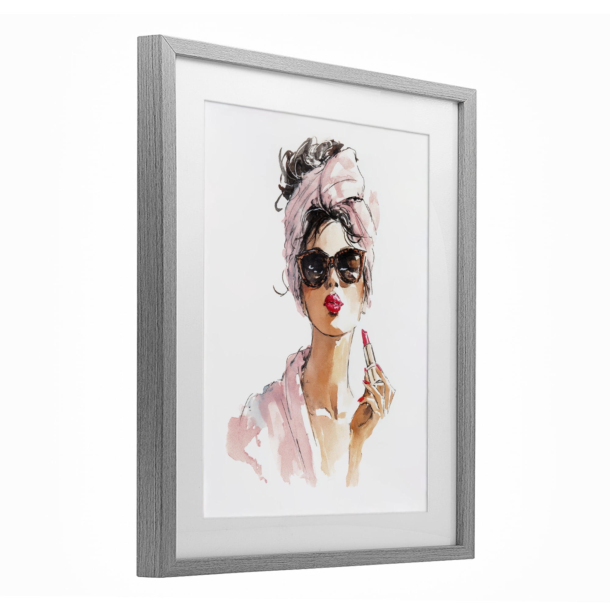 Stupell Industries Velour Secrets Lipstick Gray Framed Print Under Glass, design by Svetlana Aleynikova