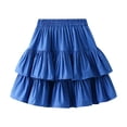thumbnail image 4 of Women's Tiered Ruffle Skirts Elastic High Waist Pleated A Line Cute Short Skirts for Summer Casual Golf Tennis (One Size, Black), 4 of 4