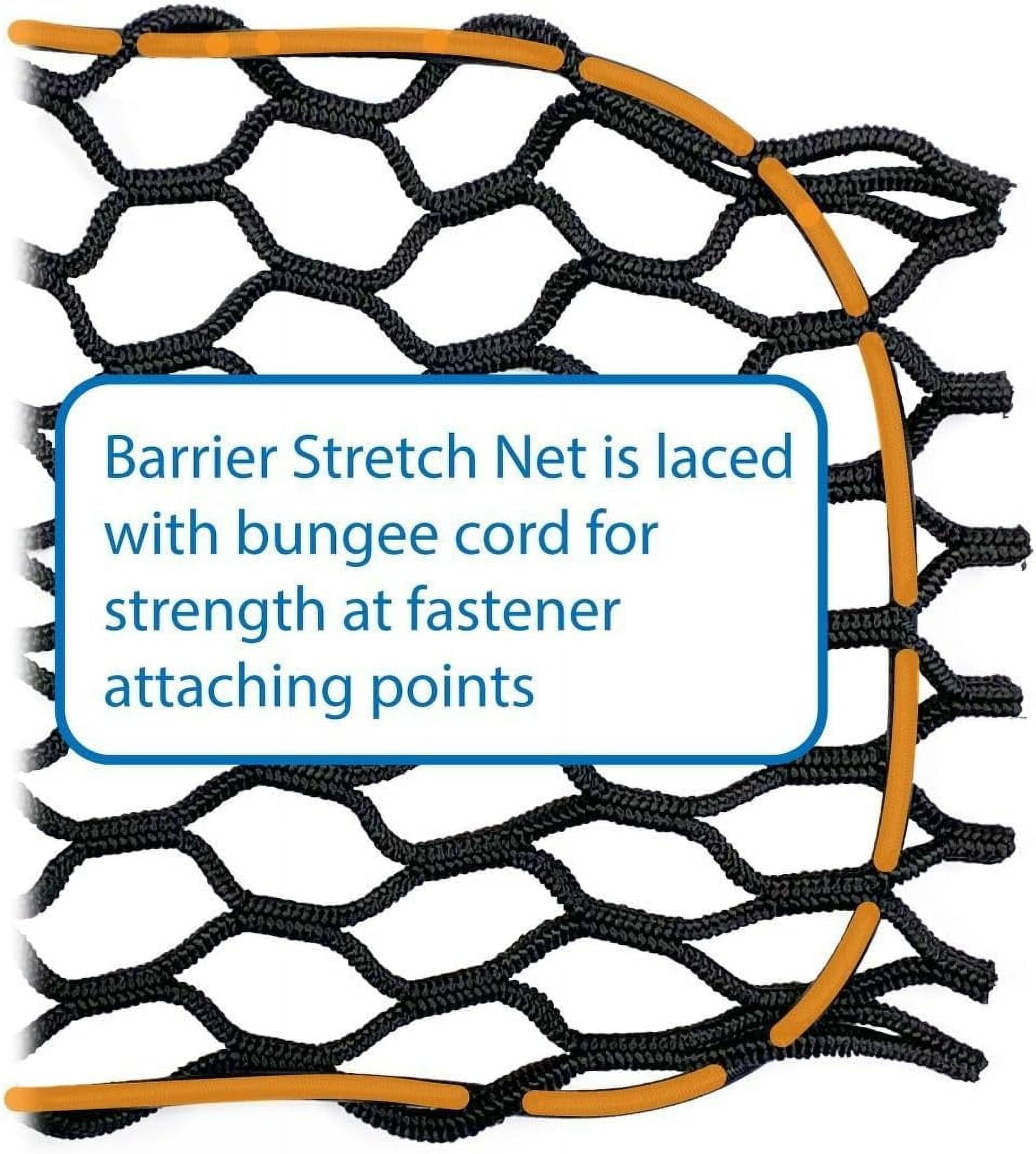Barrier Stretch Cargo Net Pocket – 8” X 84”, Elastic Storage Net For RV, Boat, Trailer & Home Organization