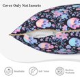 thumbnail image 3 of KLL cool Skull flower Decorative Throw Pillow Covers Velvet Soft for Couch Sofa Bedroom Living Room Outdoor (No pillow core)- 18"x18", 3 of 5