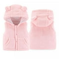 thumbnail image 5 of EQWLJWE Toddler Baby Boys Girls Fleece Vest Sleeveless Button Jacket Fall Hooded Outerwear With Pockets Girls' Outerwear Holiday Clearance, 5 of 9