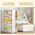 thumbnail image 6 of Hiphuta 49"W Kids Bookcase with Reading Nook & Side Storage, Toy Storage Organizer with Book Rack & Drawer for Kids Room, 6 of 8