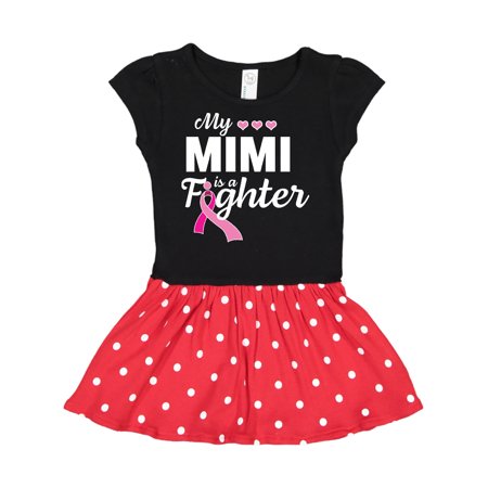 

Inktastic Breast Cancer Awareness My Mimi is a Fighter Gift Toddler Girl Dress