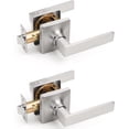 thumbnail image 1 of Square Passage Door Handles Interior Matte Door Handles Indoor Keyless Non-Locking Lever Set for Hallway or Closet Doors Reversible for Right/Left Handed Door, 1 of 6