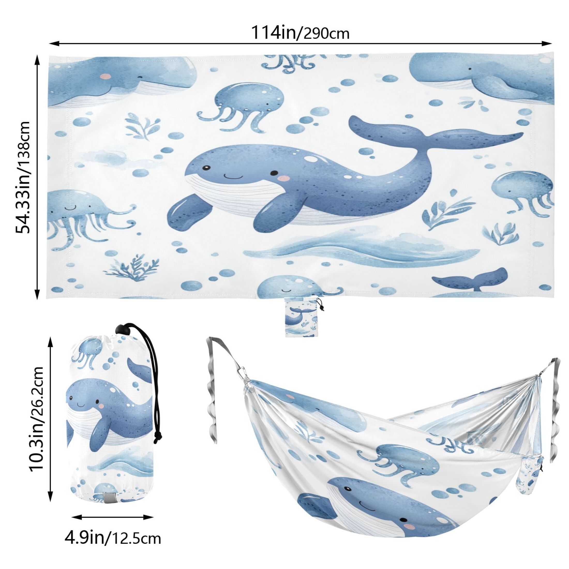 Hammock Camping Hammock Nylon Portable Hammock Travel Camping Hammock Super Cute Whale