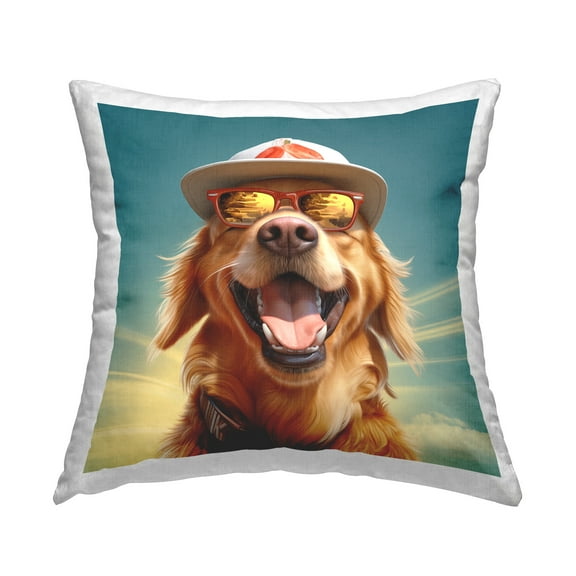 Stupell Industries Happy Labrador with Rays Decorative Printed Throw Pillow Design by Jim Baldwin