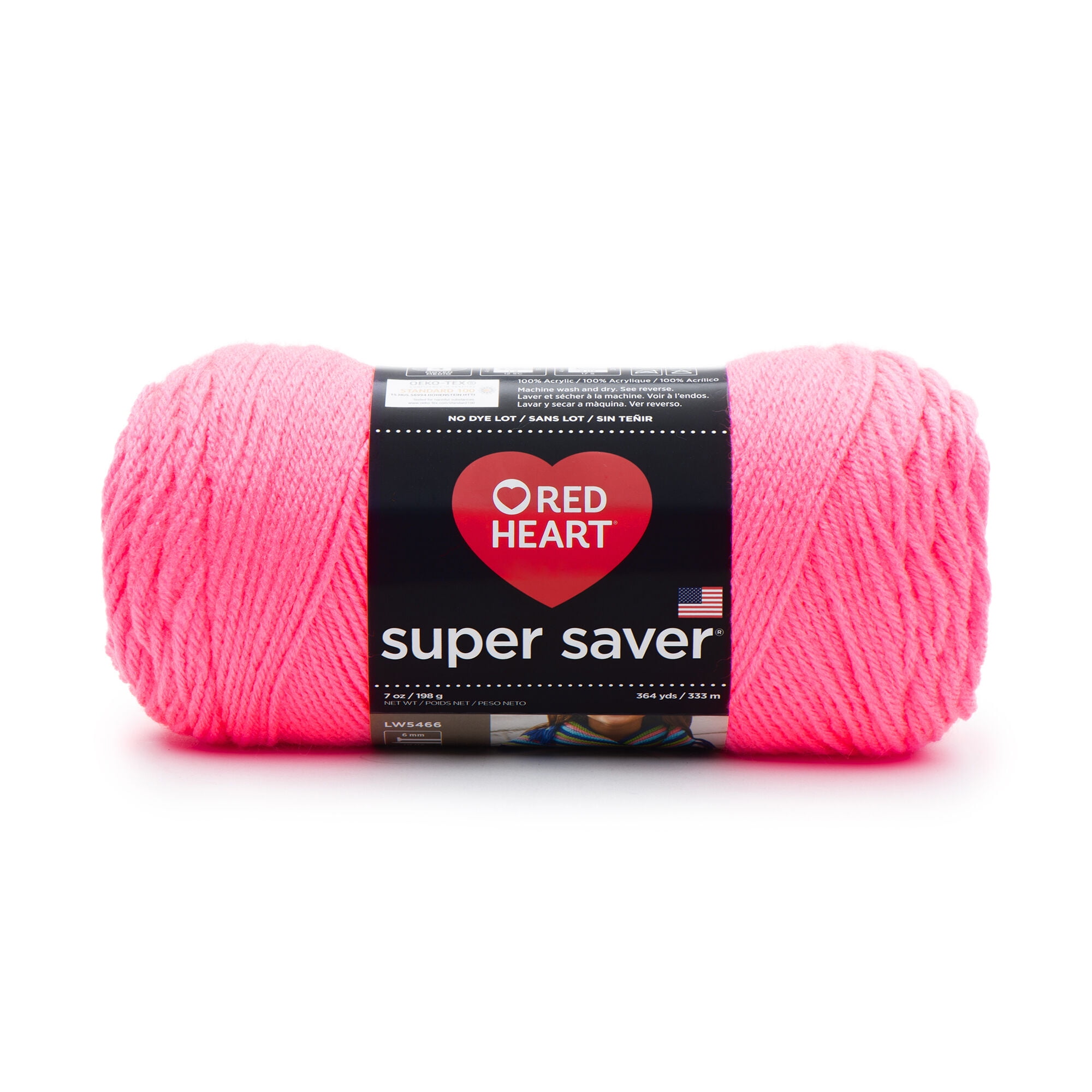 Heart Super Saver Acrylic Pink Yarn, yd - Walmart.com