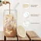 thumbnail image 3 of Vaso de cristal SANDJEST Butterfly, 473 ml, tapa de bambú y pajita, 3 of 7