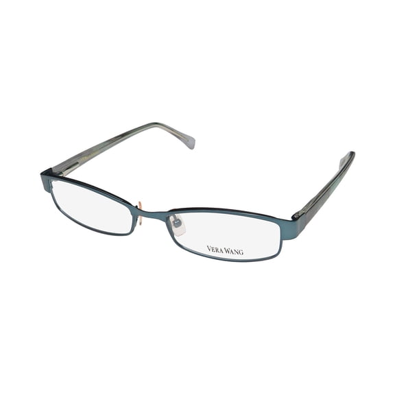 NEW VERA WANG V098 WOMENS/LADIES DESIGNER FULL-RIM TEAL FRAME DEMO LENSES 49-16-130 FLEXIBLE HINGES EYEGLASSES/EYEGLASS FRAME