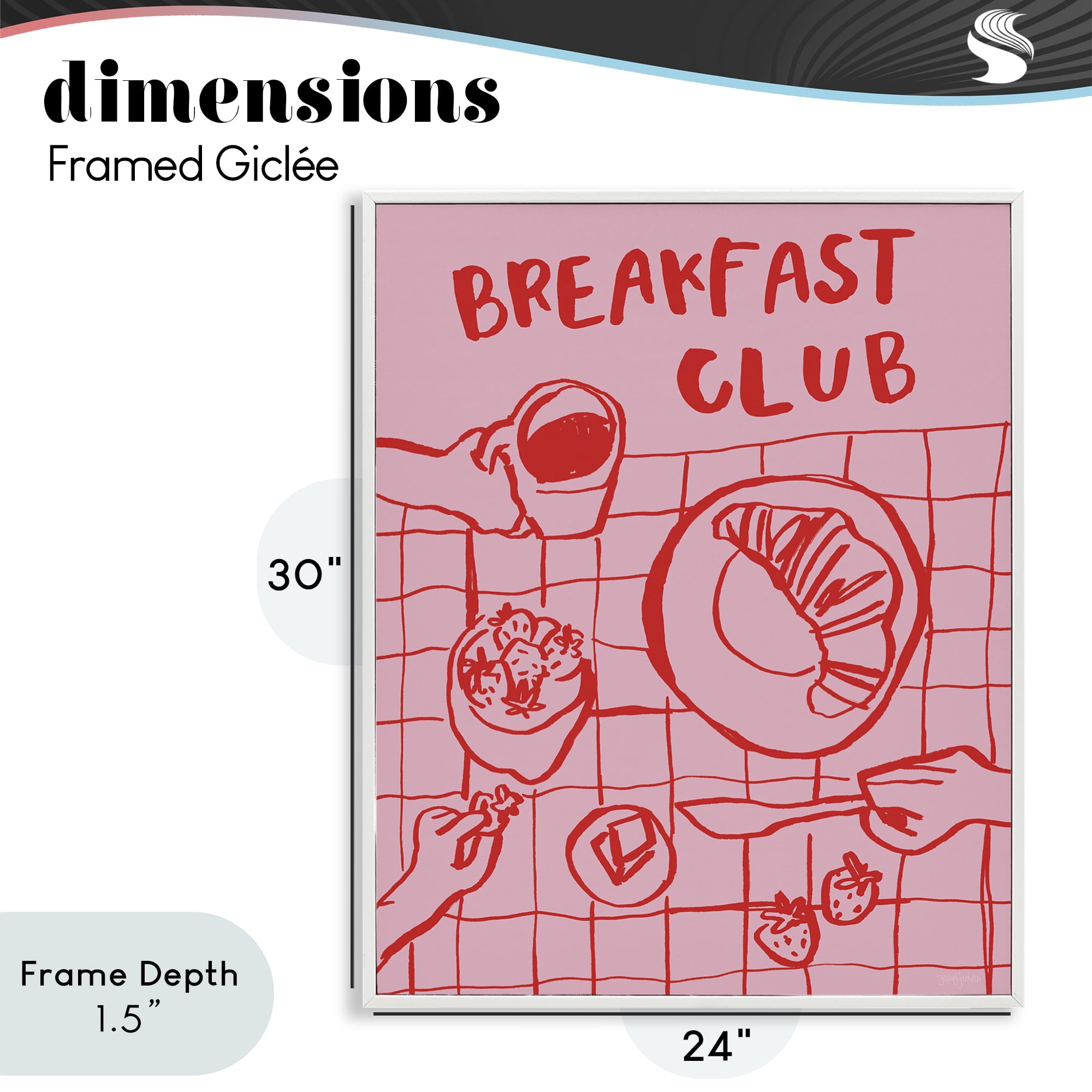 Stupell Industries Breakfast Club Doodles White Framed Giclee Art, design by Jenaya Jackson