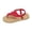 Red, variant on Womens Toe Post Sandals Floral Slide Shoes For Women Summer Beach Arch Support Casual Footwear White US:6