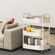 thumbnail image 5 of Estante De Almacenamiento De Plástico Carrito de cocina blanco de 3 niveles con reposabrazos, organizador de artículos de tocador para baño y sala de estar (1 unidad) JASKFLY, 5 of 8