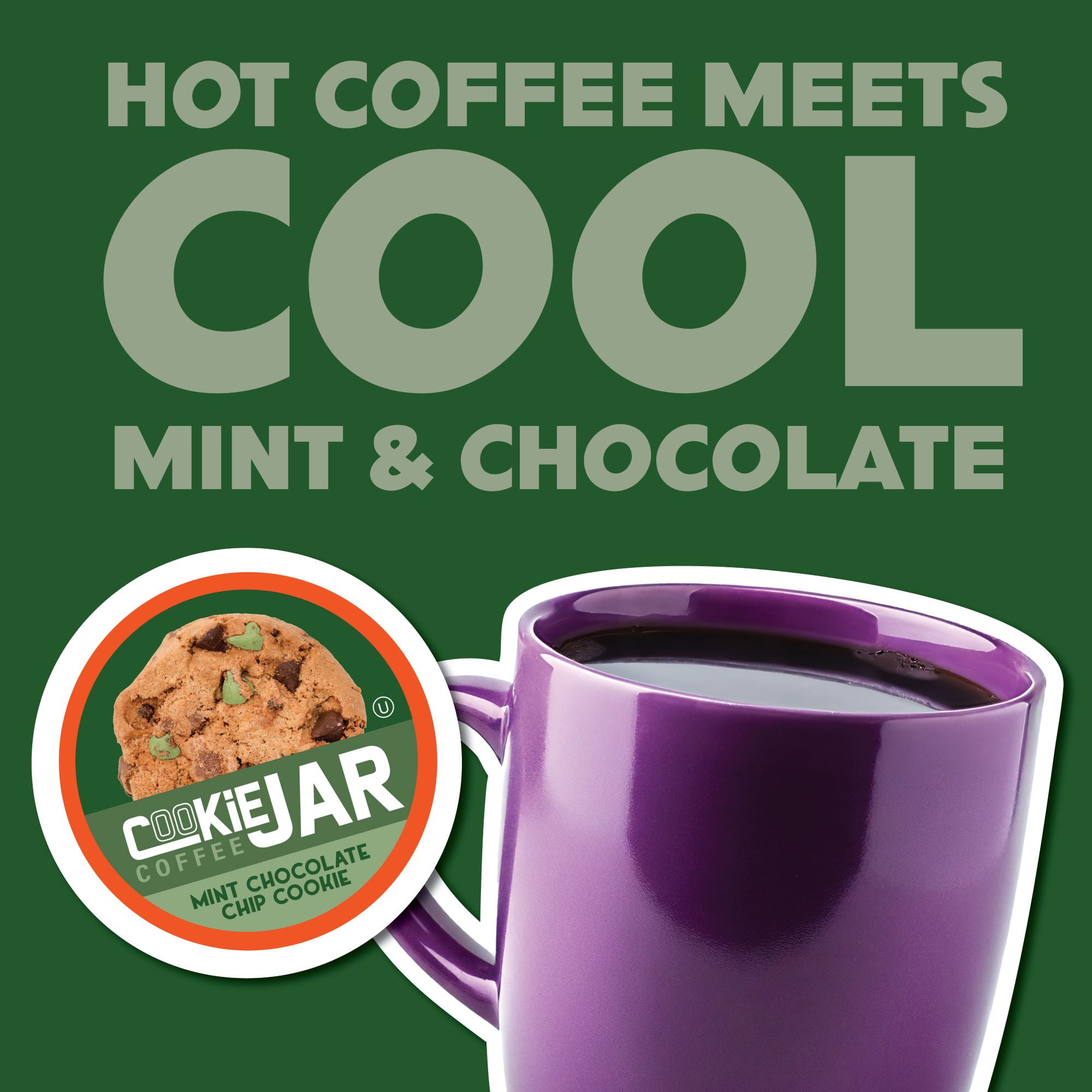 Cookie Jar Coffee Mint Chocolate Chip Flavored Coffee, Recyclable Pods, 2.0 Keurig K-Cup Compatible, 40 Count