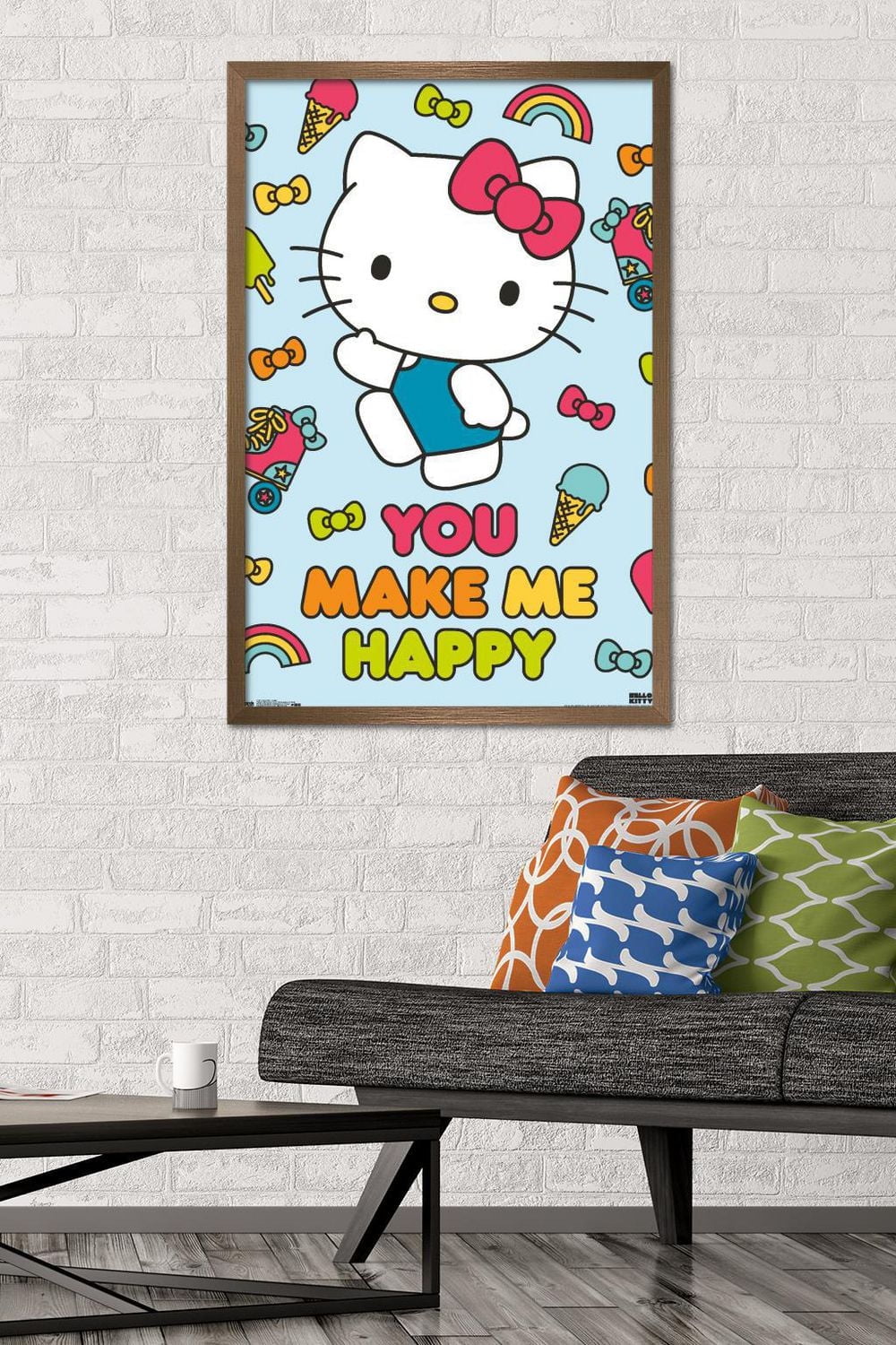 Hello Kitty - Happy Wall Poster, 22.375" x 34"