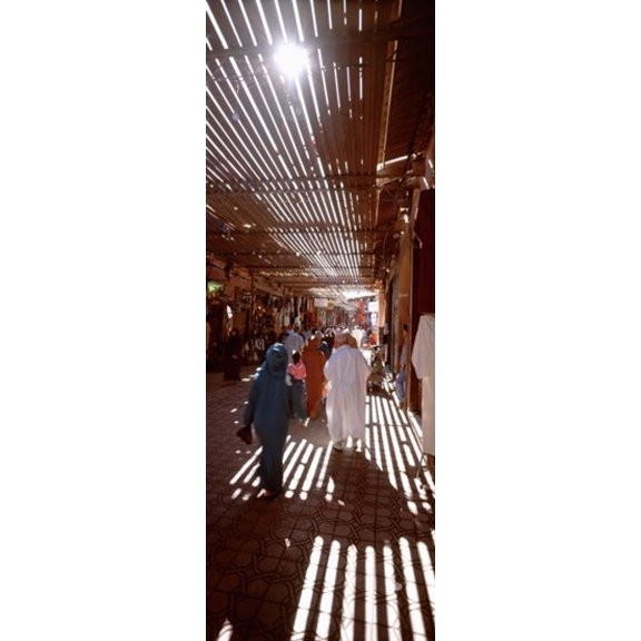 Souk Marrakech Morocco Canvas Art - Panoramic Images (36 x 13)