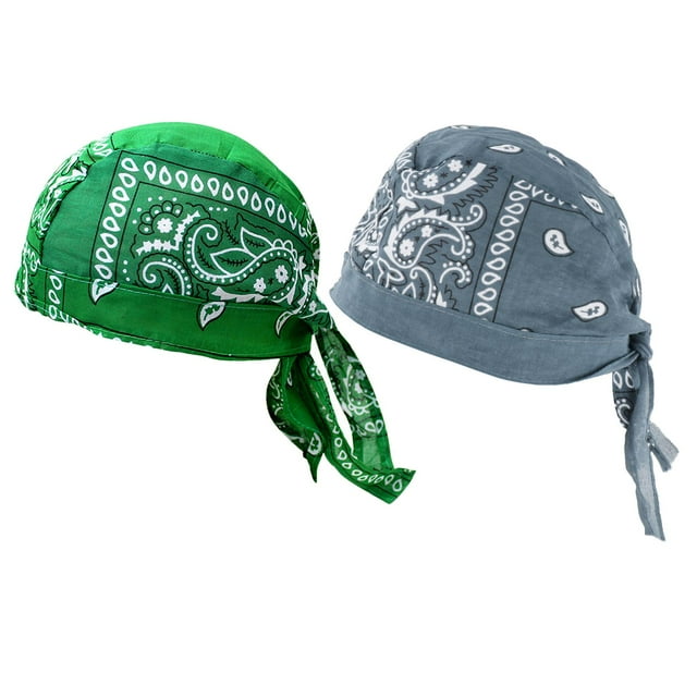 Gorro pirata para ciclismo, bandana, algodón transpirable y absorbente. verde gris oscuro
