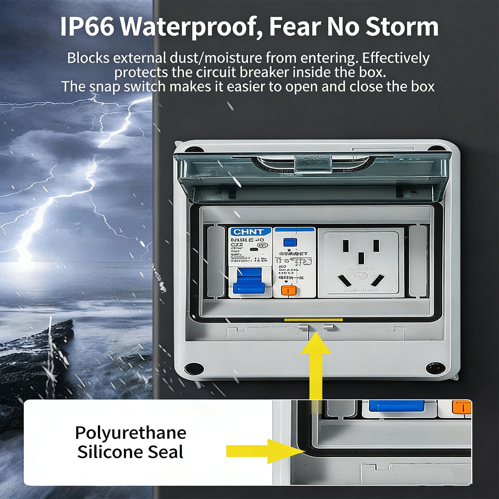 Weather Resistant Plastic Connection Box With Separation Design For Safe Outside And Inside Electrical Installation