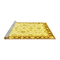 thumbnail image 2 of Ahgly Company Machine Washable Indoor Square Oriental Yellow Traditional Area Rugs, 4' Square, 2 of 4