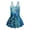 Blue Peacock, variant on FUIALDOLG Stars Girls' One-Piece Swimwear Sun Protection Kids Athletic Bathing Suit with Skirt Princess Modest Swimsuit Beach Swim Dress for Beach Vacation,8-9Y