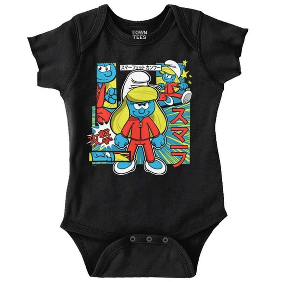 Smurfette Cute Kung Fu Smurf Otaku Bodysuit Jumper Girls Infant Baby Brisco Brands 12M