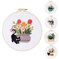 thumbnail image 3 of Embroidery Starter Kit Cute Cat Design DIY Cross Stitch Kits with Embroidery Hoops Perfect for Cat Lovers, 3 of 9