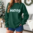 thumbnail image 4 of adviicd Womens Christmas Sweatshirts Long Sleeve Xmas Top Funny Holiday Merry Letter Graphic Pullover Sweater (Green, 3XL), 4 of 6