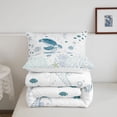 thumbnail image 5 of jejeloiu Watercolor Sea Turtle Twin Comforter Sets,Coral Fish Print Bedding Set For Boys,Blue White,2-Piece,1 Comforter and 1 Pillowcase, 5 of 7