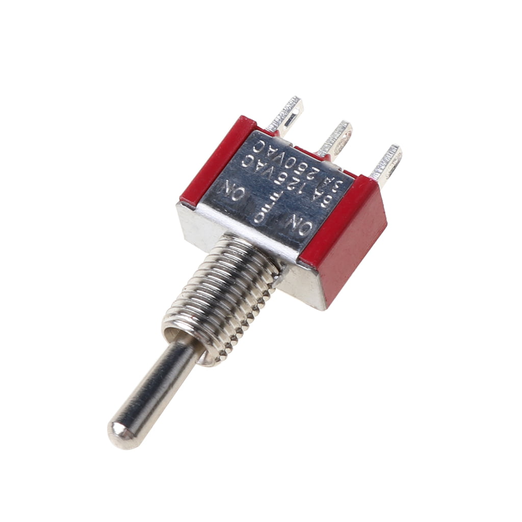 AC250V 2A 120V 5A SPDT MTS-103 Red 3 Pin ON-OFF-ON Mini 3 Position Toggle Switch 