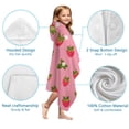 thumbnail image 7 of Strawberry Plants Fruit Flower Hooded Bath Towel，60"x35" for Ages 3 To 12 Kids, Quick Dry Lightweight Soft Microfiber Hood Beach Towel Cover Up for Kids, 7 of 7