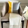 thumbnail image 2 of Throw Pillow Cover, Decorative Yellow & Grey 18"x18" (45x45 cm) Pillow Covers, Silk Color Block Patchwork Throw Pillows For Sofa, Patchwork Pattern Modern Style - Splendour Yellow, 2 of 10