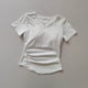 thumbnail image 2 of Traje de Yoga con cuello en V y almohadilla para el pecho para mujer, traje de manga corta para gimnasio, Top de entrenamiento ajustado para Fitness, camiseta para correr de secado rápido, ropa, 2 of 6