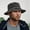 Black, variant on Unisex Cowboy Hat Vintage Washed Stylish Adjustable All Seasons Fit For Men Women Outdoor Camping Hiking Casual Daily Cap Travel Headwear Fedora