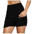 thumbnail image 1 of Falda deportiva informal de tenis para mujer: falda pantalón deportiva de 2 capas con cintura elástica y forro de pantalón corto, poliéster ligero, tallas S-XXL, 1 of 6
