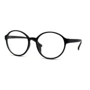 Child Size Round Thin Plastic 100% Blue Light Flitering Computer Glasses All Black