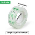 thumbnail image 3 of BOMEI PACK 28Rolls Transparent Tape Refills, 0.7”x30yds Clear Tape for Gift Wrapping, School, Office and Home, 3 of 9
