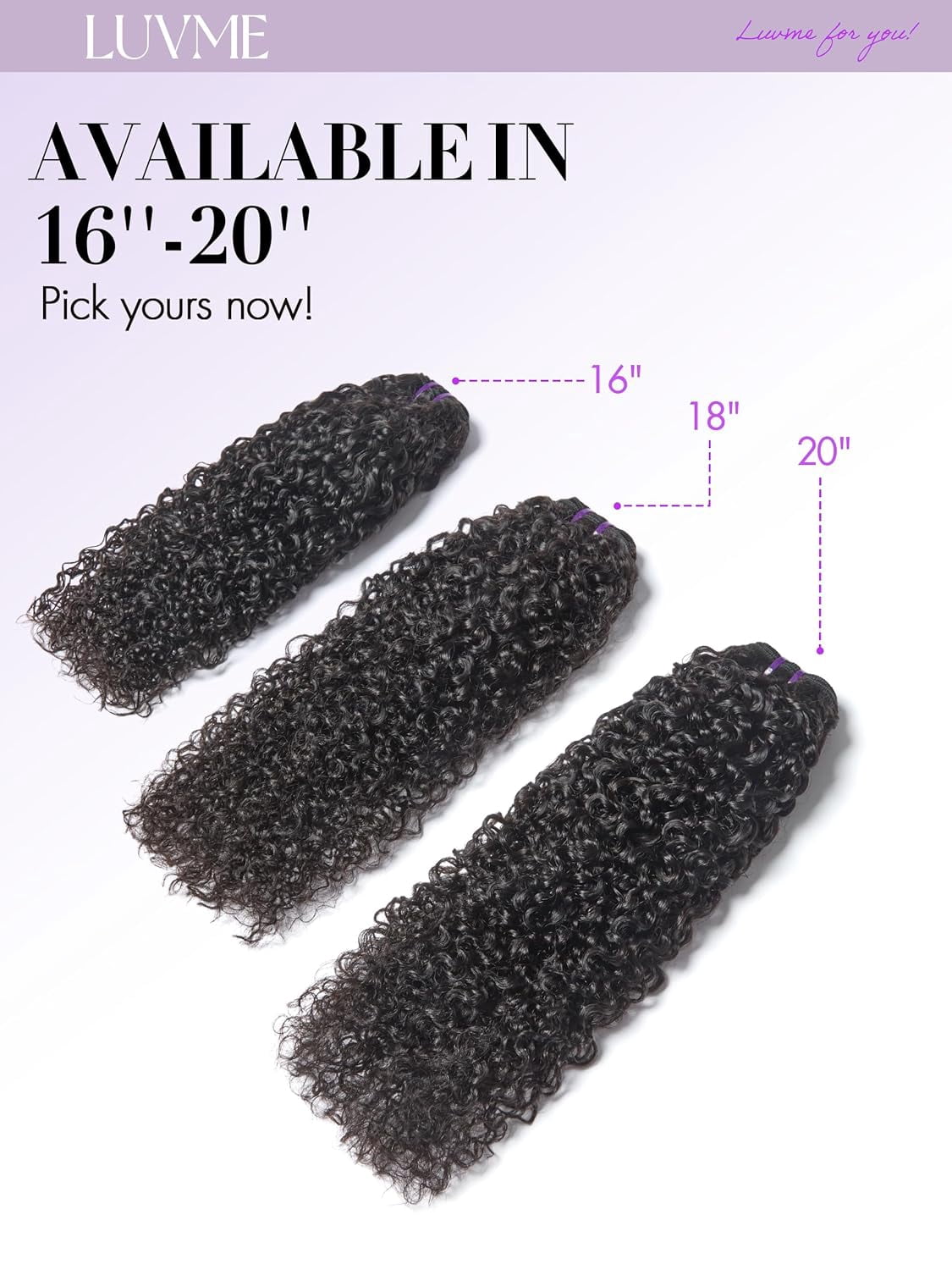 LUVME 10" Messy Burmese Curly Bundle Brazilian Virgin Human Hair Weave Extensions Natural Black for Women